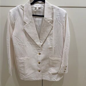 Chic White Linen Oversized Blazer by Cleobella